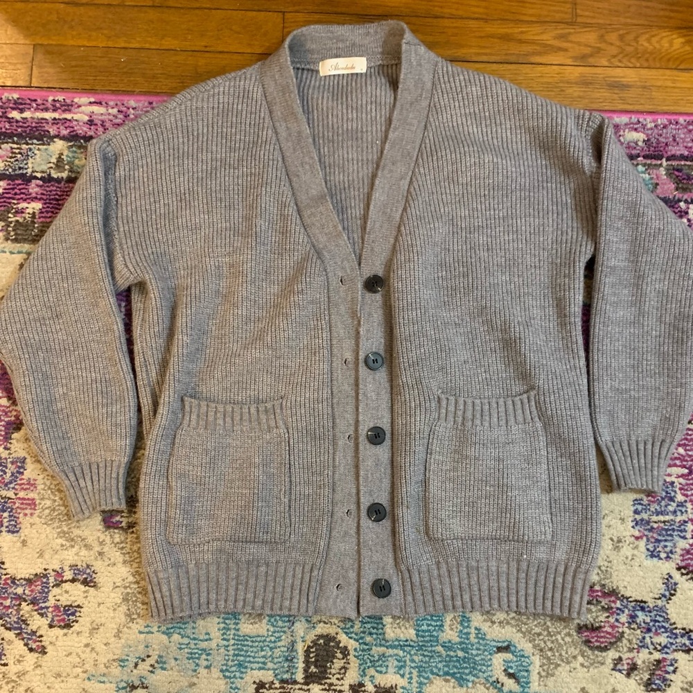 Gray Cardigan Sweater
